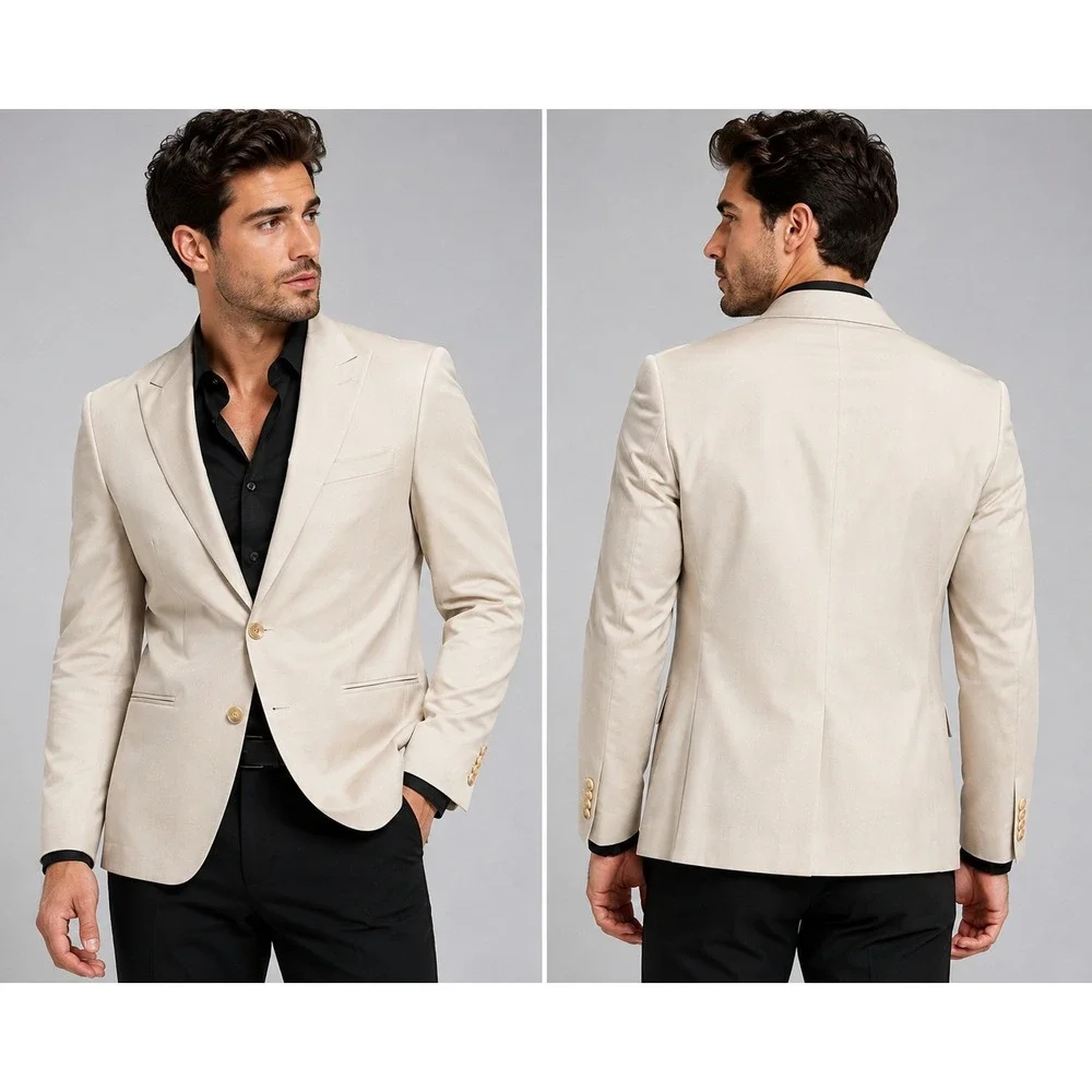 G by Guess Mens Beige Slim Fit Two Button Blazer Sport Coat Jacket Z81N01R8AN1 S